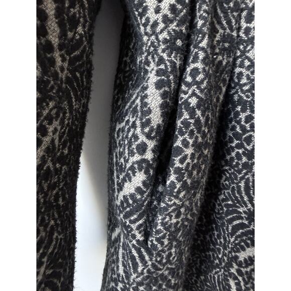 Steve Madden Pea Coat Woman’s Sz M Wool Blend Black/Tan Heavy - Picture 4 of 12